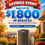 Bell Air fall savings event featuring Lennox fall rebates up to $1,800